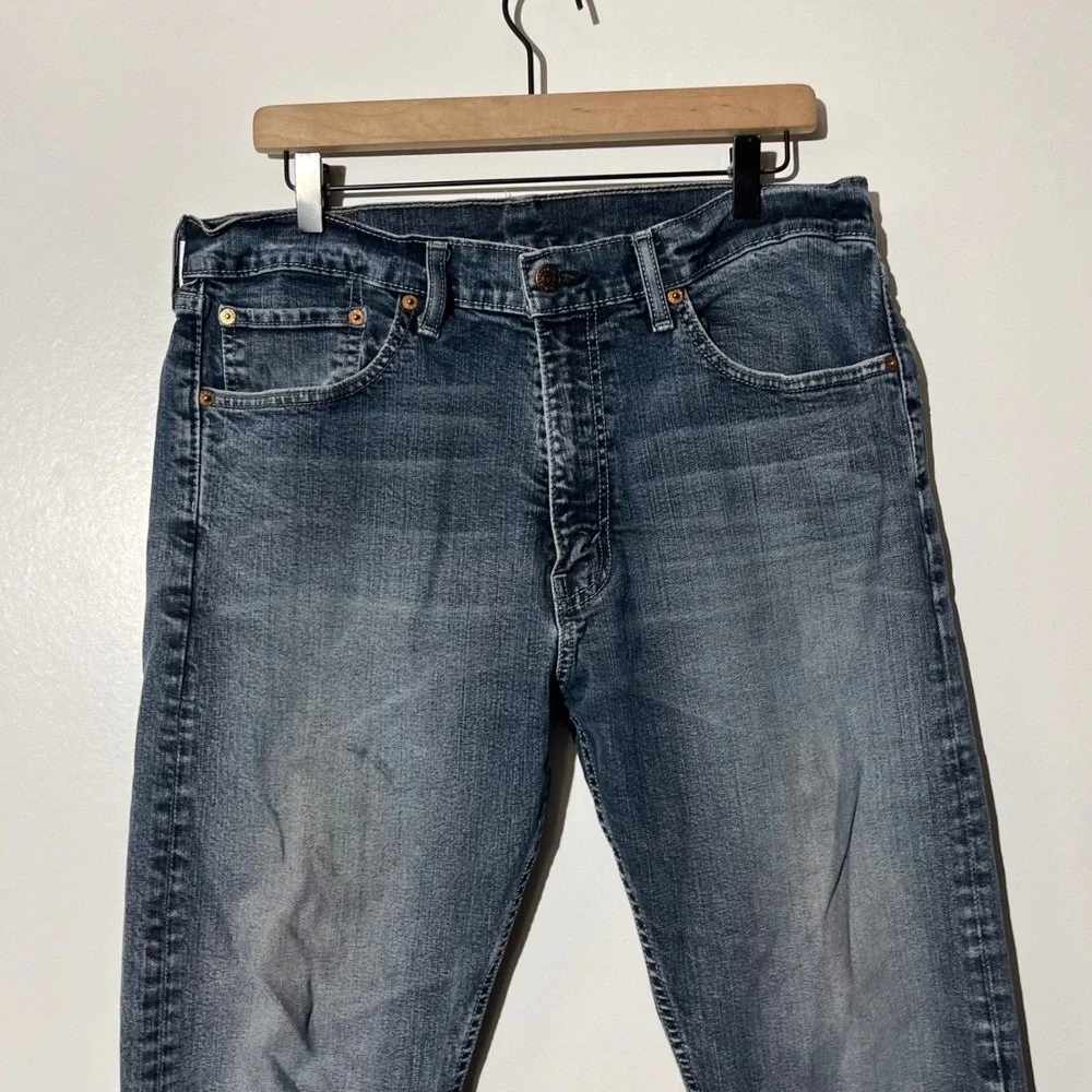 Levi's 505 Straight Leg Dark Washed‎ Blue Denim Jeans Men's Size 36X30